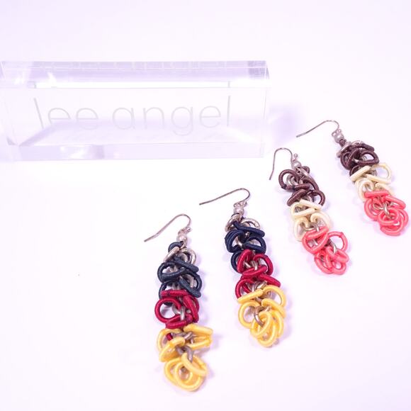 Lee Angel Women's The Nudes Antique Brass Silk Ring Drop Earrings NWT 110 - Picture 5 of 5